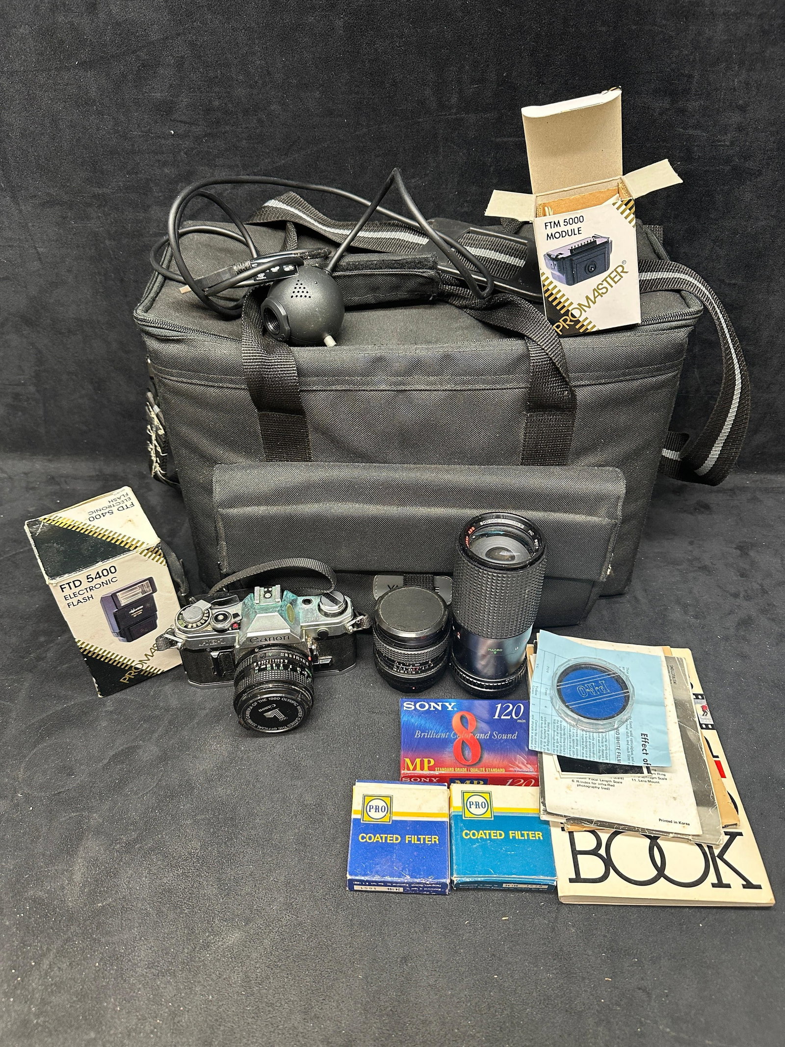Canon AE-1 35mm SLR Camera Outfit With Lenses Accessories and Case (1 of 7)
