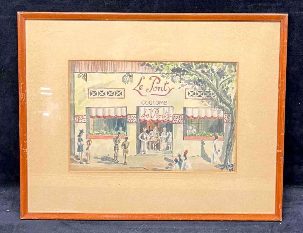 Framed Original Watercolor By H. Webster 1965 #2 (R72): This lot contains a Framed Original Watercolor By H. Webster 1965 #2 (R72). The frame is approx 14 3/4" x 18 3/4" while the watercolor is approx 8" x 12". Total weight is 3lbs. Overall the water