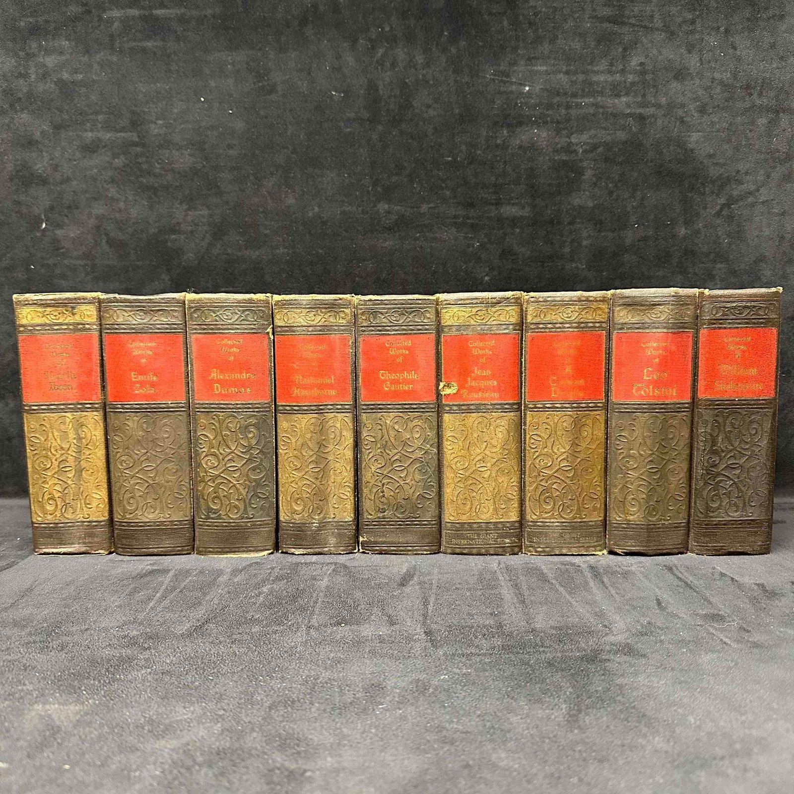 Collected Works Book Collection Leo Tolstoi William Shakespeare Alexandre Dumas Nine Books: This collection of collectible books include Collected Works of several authors including William Shakespeare, Alexandre Dumas, and more. Each book has original owner signature on first interior page.