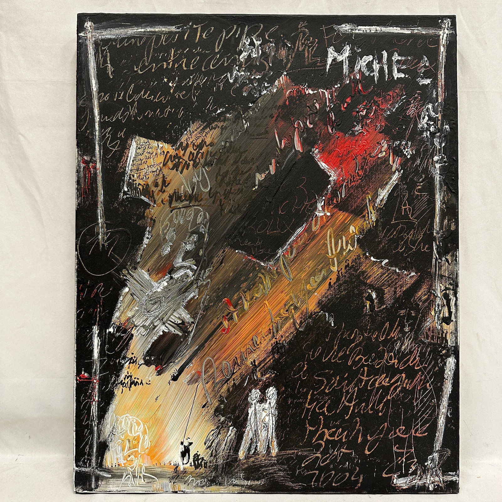 Gilles Rieu Mixed Media Abstract St Augustine 2004 Painting on Canvas Signed (1 of 6)