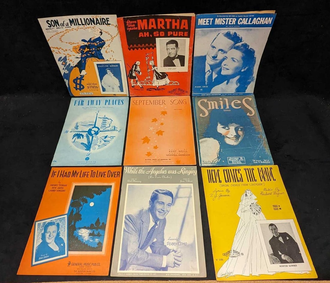 9 Vintage Sheet Music Classic Music Son Of A Millionaire