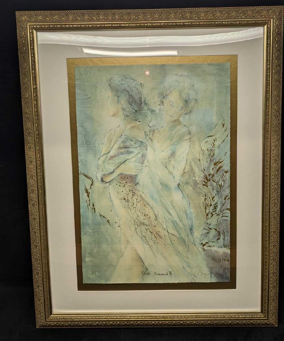 Gary Benfield Artist Proof "Quiet Movements II Print R69: Gary Benfield Artist Proof "Quiet Movements II Print R69. The framed print is approx 27" x 1 1/2" x 34 3/4" and it weighs 10lbs. The print was signed and named by the artist near the bottom of the