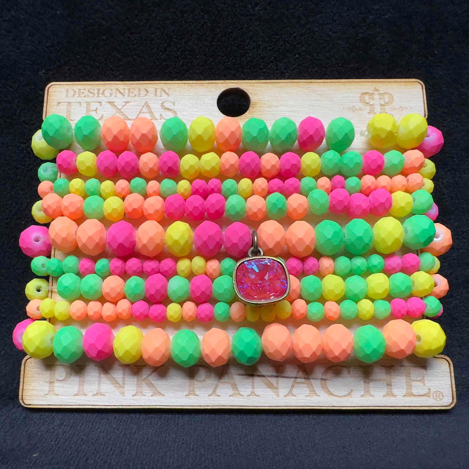 Nine 9 Strand Beaded Bracelet Set Pink Panache Light Bright Colors (1 of 4)
