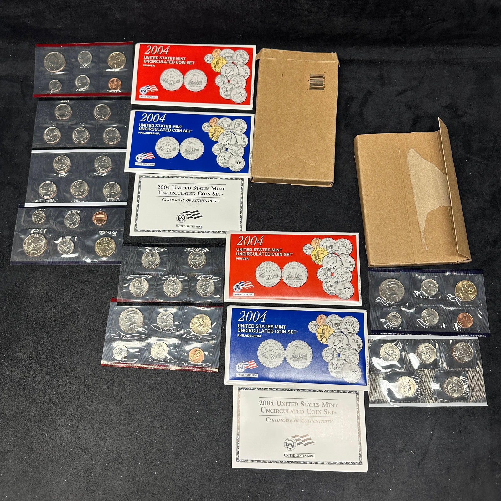 2004 United States Mint Uncirculated Coin Sets P and D With OGP Lot (1 of 5)
