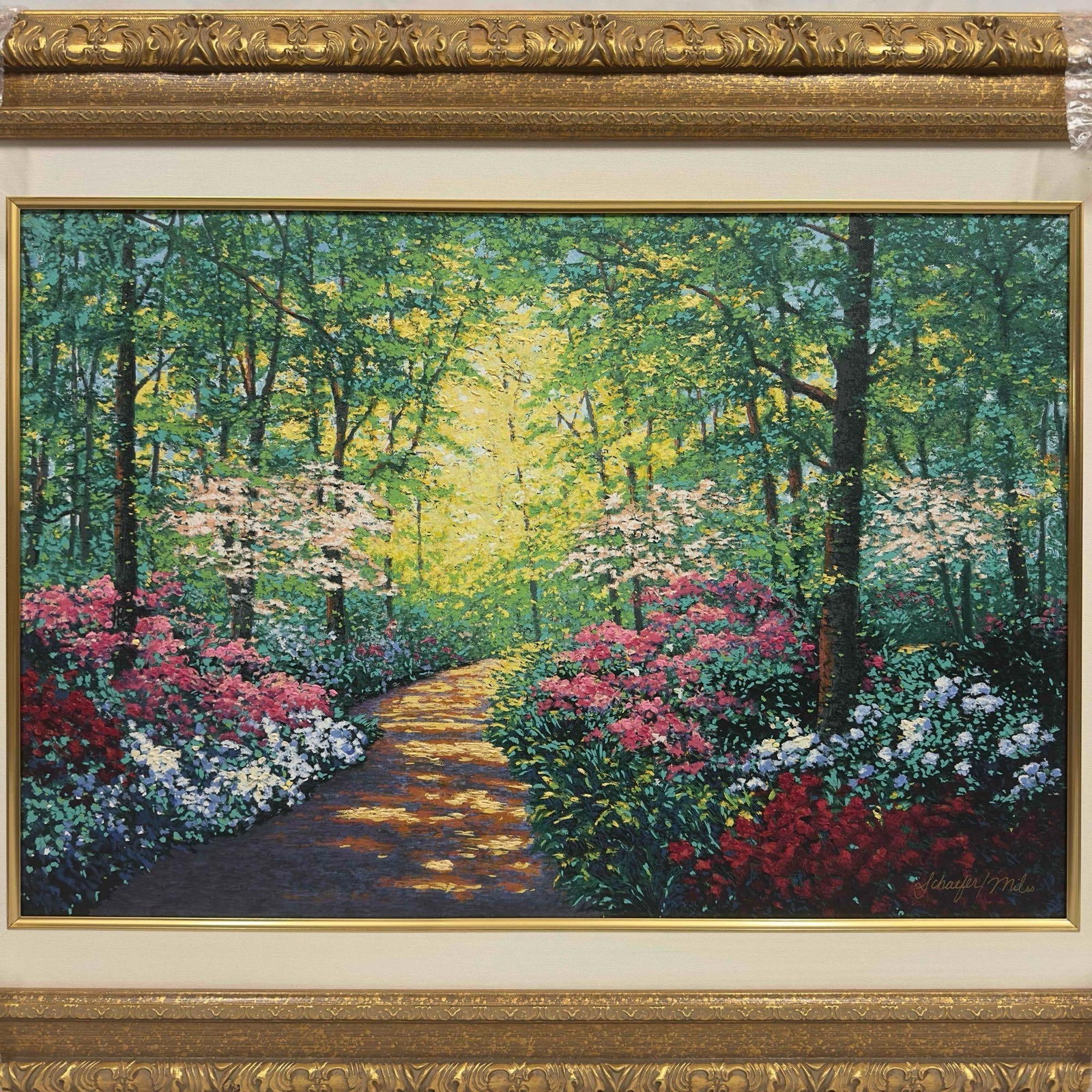 Schaefer Miles Azalea Path Giclee Canvas Framed - 12