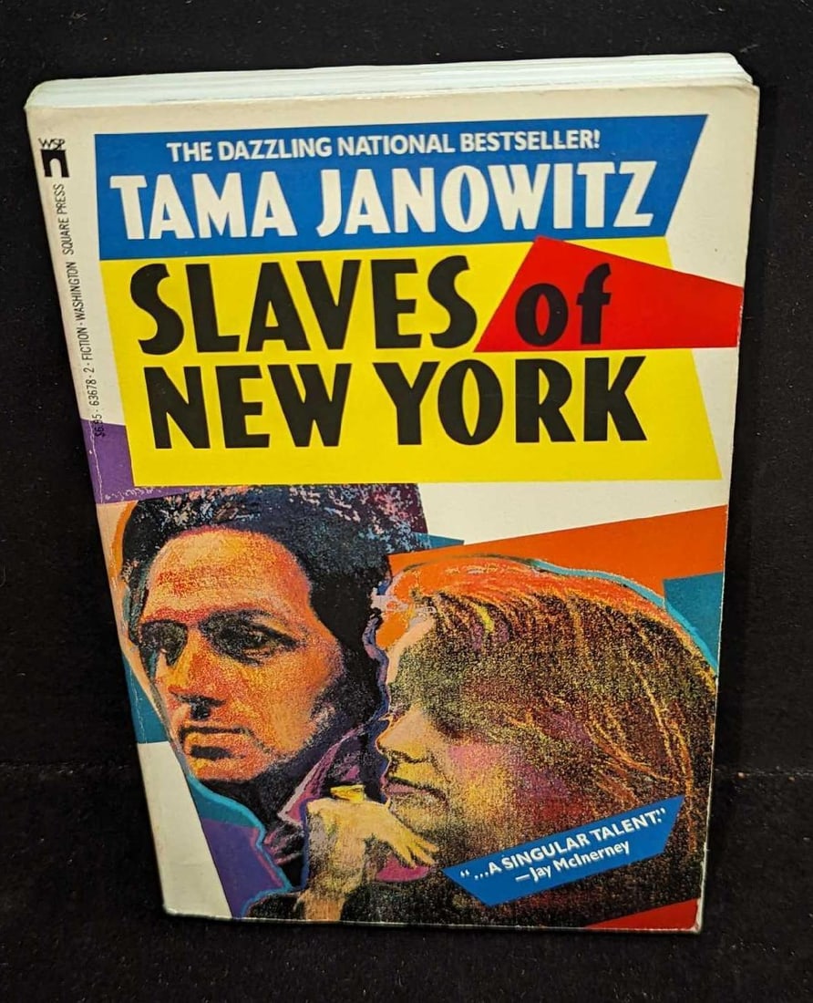 Tama Janowitz Autographed Slaves Of New York Paperback: Tama Janowitz Autographed Slaves Of New York Paperback. This was published by Washington Square Press (New York) in 1987. First Edition. The first 22 pages were cut incorrectly on the top and the