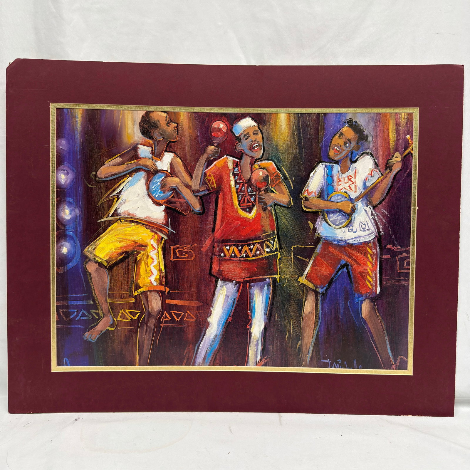 Contemporary African Style Folk Art Musicians Print (1 of 6)