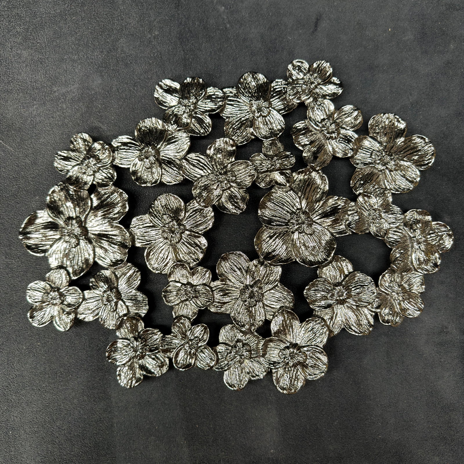 Michael Aram Black Orchid Nickel Plated Style Floral Trivet (1 of 5)