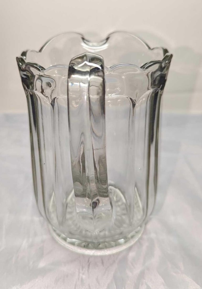 Vintage Colonial Panel Pattern Clear Glass Pitcher - 4