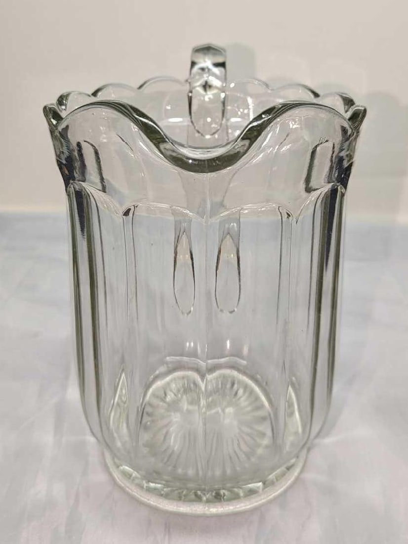 Vintage Colonial Panel Pattern Clear Glass Pitcher - 5