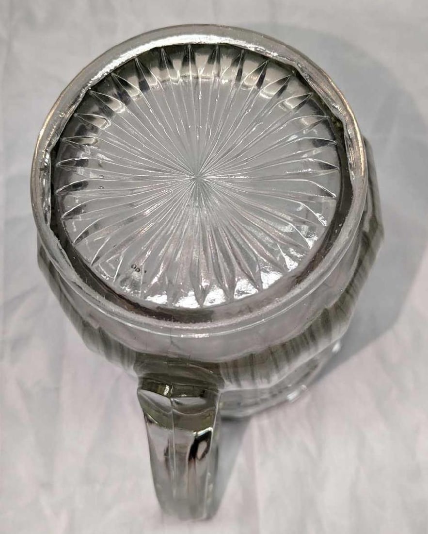 Vintage Colonial Panel Pattern Clear Glass Pitcher - 6