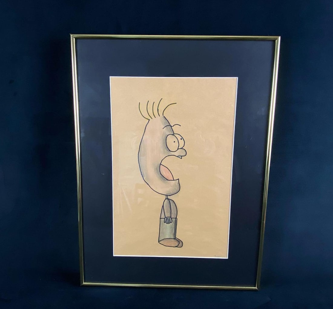 Original Signed Jager Cartoon Framed Sketch (Wl): Original Signed Jager Cartoon Framed Sketch .This original framed drawing is in great condition . Measurements are 24" x 18" 5.1lbs 