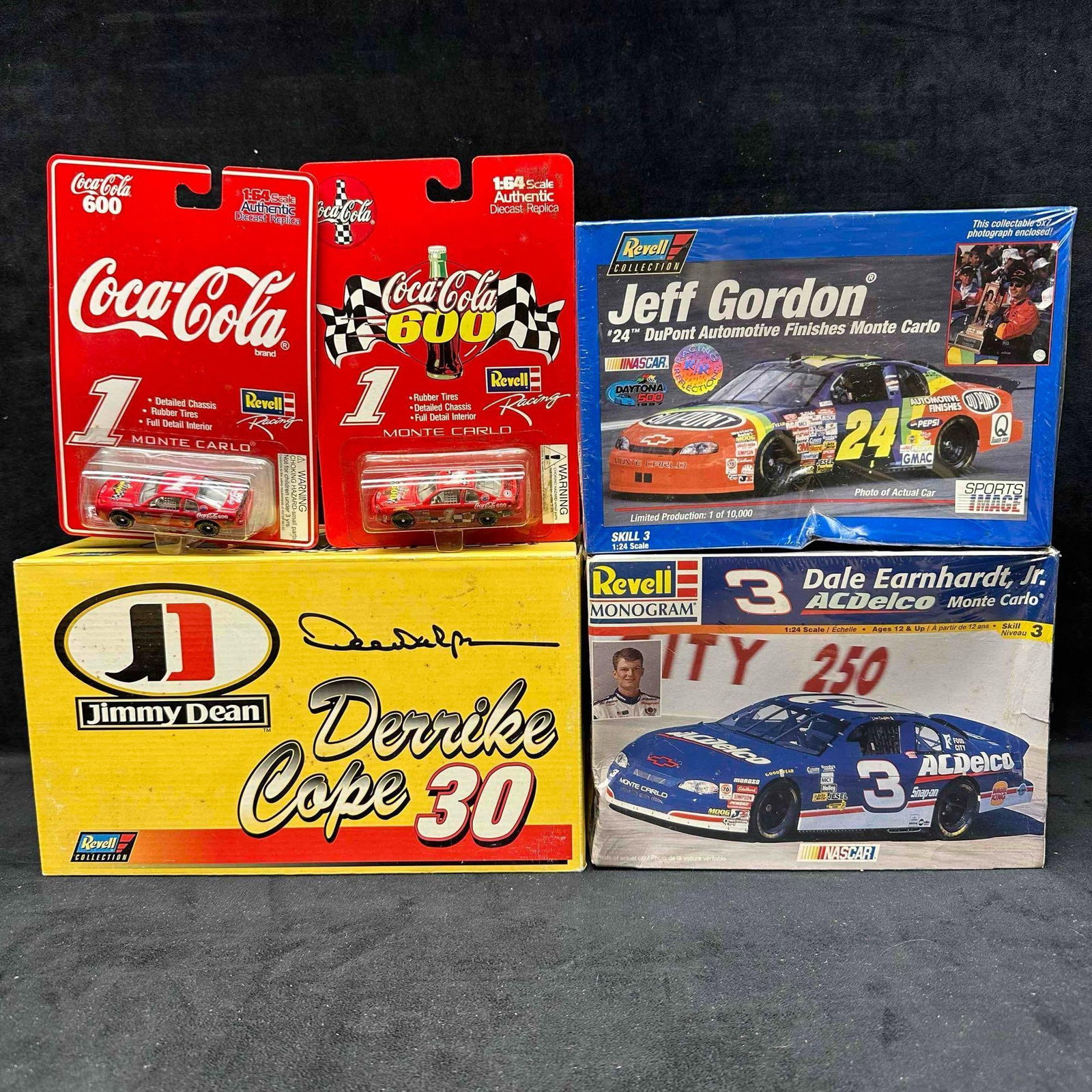 Revell NASCAR Collectible Vehicle Stock Car and Model Kit Set Jimmy Dean Coca Cola Five 5 Cars: Revell NASCAR Collectible Vehicle Stock Car and Model Kit Set Jimmy Dean Coca Cola Five 5 Cars. These collectibles are in like new condition never being removed from packaging. These items are in like
