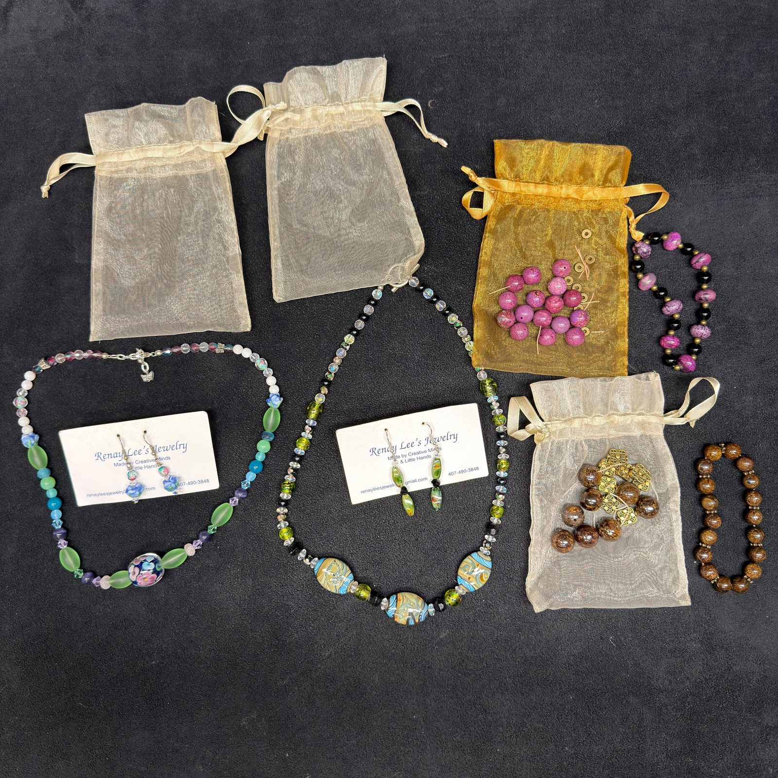 Renay Lee Jewelry Artisan Beaded Jewelry and Bracelet Loose Bead Craft Lot (1 of 8)