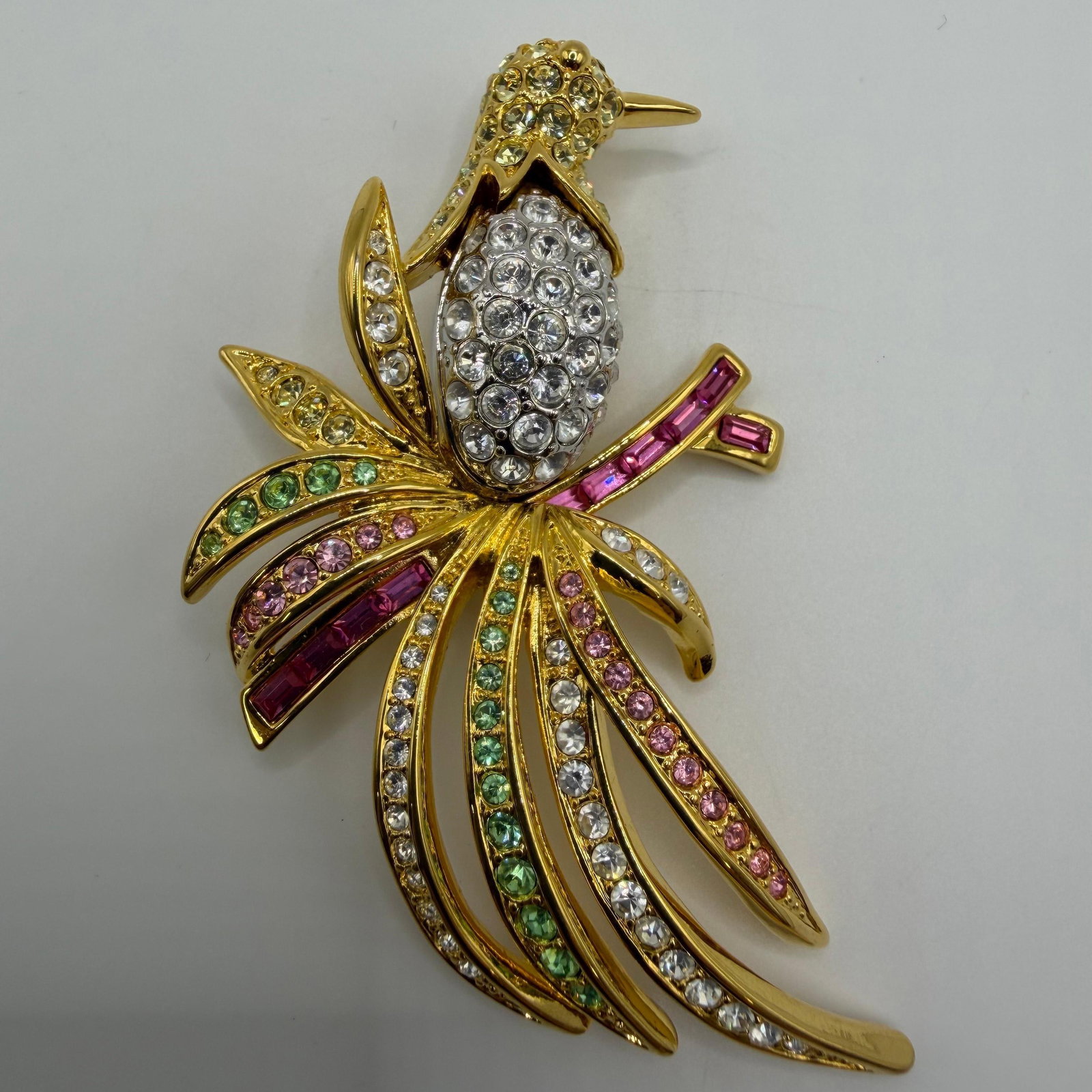 Nolan Miller Crystal Rhinestone Tropical Bird Multi-Colored Brooch AB34 (1 of 5)