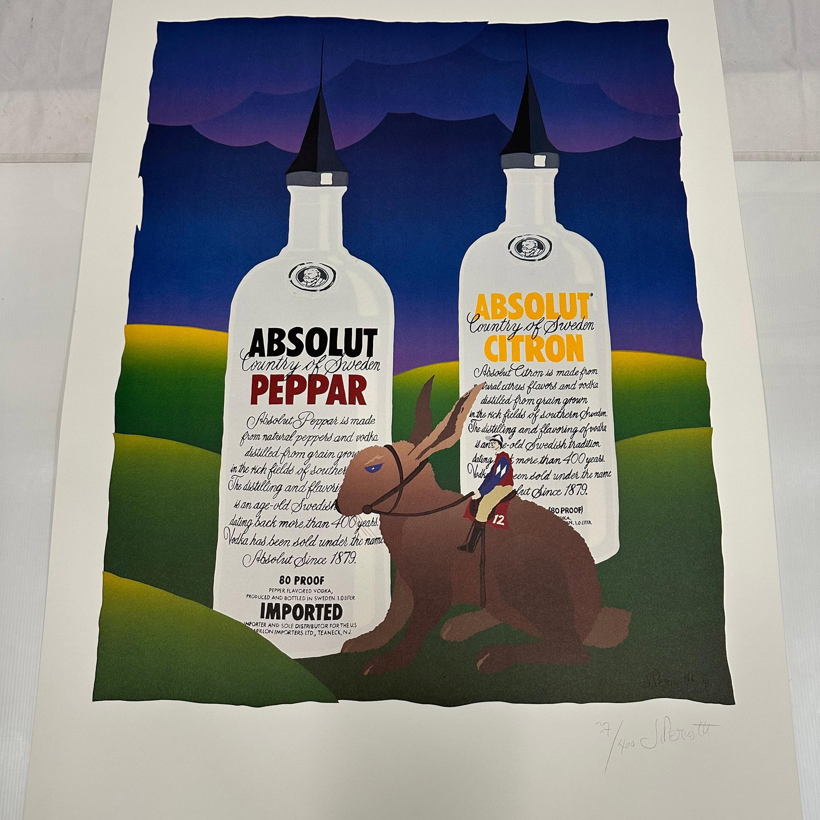 Absolut Vodka Statehood Print Kentucky Joe Petro Hand Signed and Numbered (1 of 5)