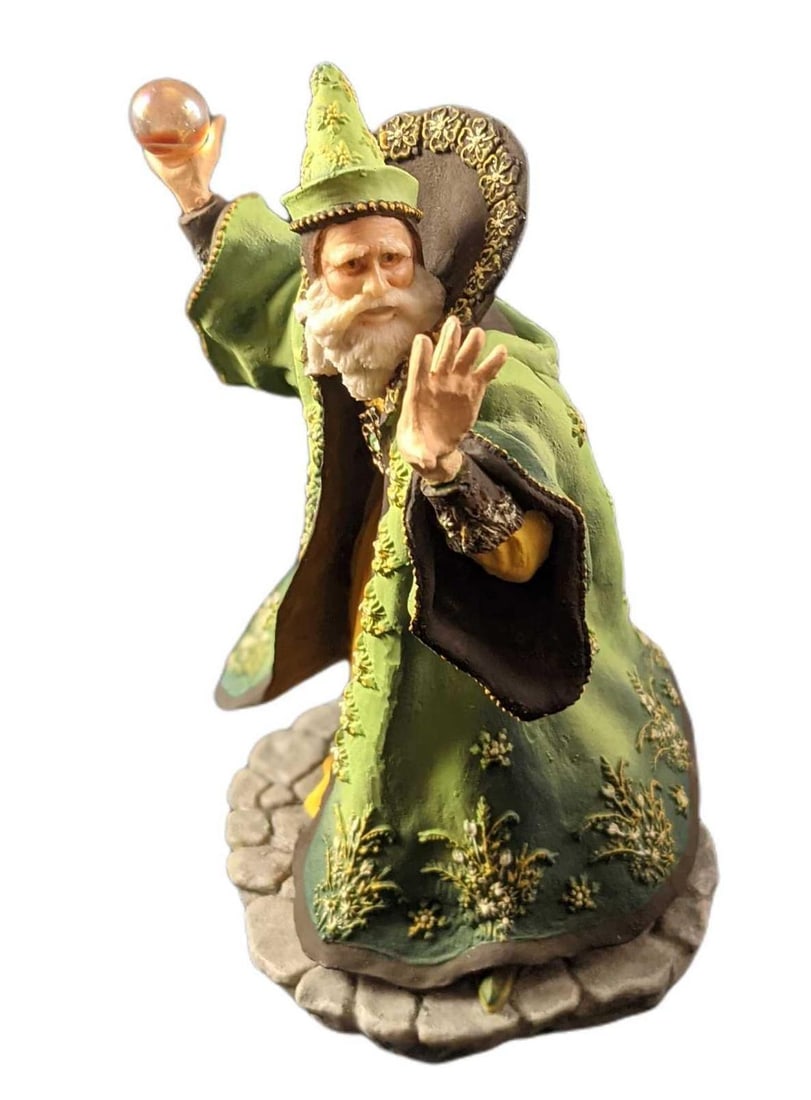 Enchantica Fantazar Spring Wizard Limited Edition Fantasy Figurine: Retired Enchantica "Fantazar - Spring Wizard" Limited Edition Fantasy Figurine. From "Wrath of the Ice Sorcerer". Was designed by Andrew Bill. Was released from 1989 to 1991. Limited Edition, this one