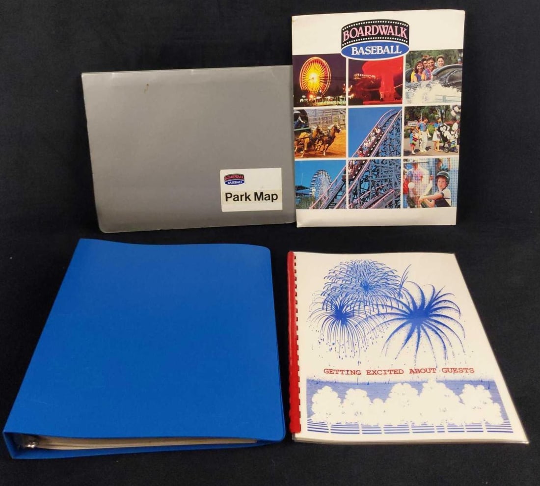 Vintage Boardwalk And Baseball Employee Guides: This lot includes: (1) Boardwalk And Baseball Park Map. Detailed maps and information of the now-defunct amusement park. (1) Training And Development: Effective Leadership Course. Along with a letter 
