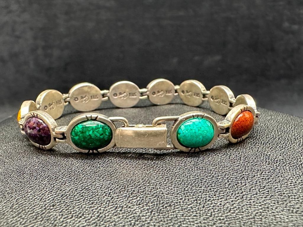 Sterling Composite Stone Bracelet - 2