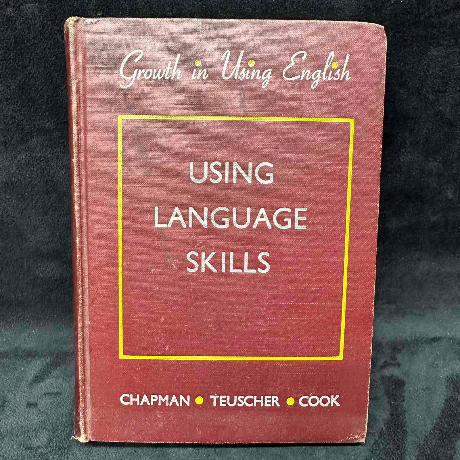1943 Using Language Skills Growth in Using English Lucy H. Chapman Hardcover: Vintage 1943 hardcover school textbook, Using Language Skills by Lucy H. Chapman, part of the Growth in Using English series. Published by Harcourt, Brace & Company. Ex-library copy with markings 