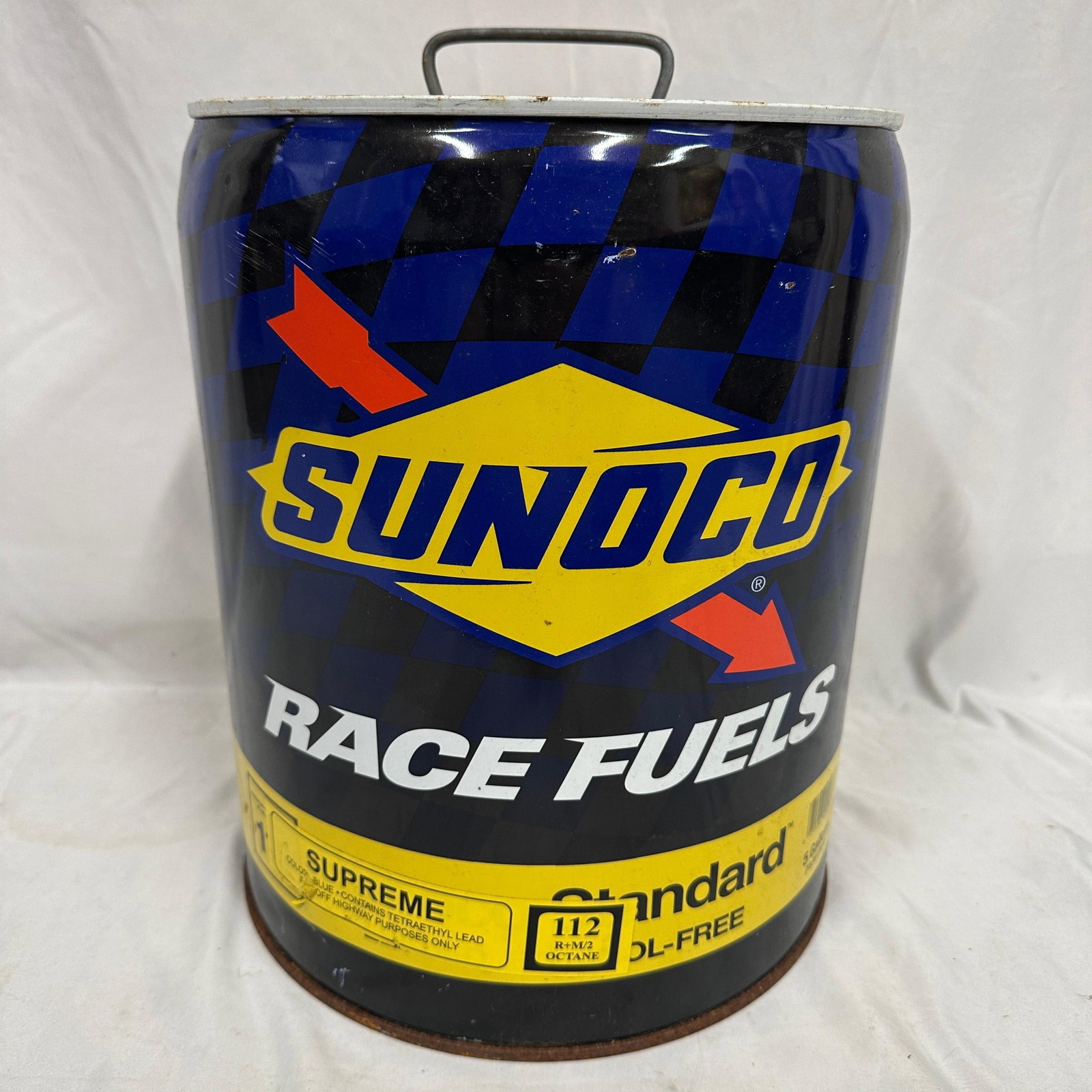Sunoco Race Fuels 5 Gallon Metal Gas Can 112 Octane Racing Fuel Container Empty (1 of 7)