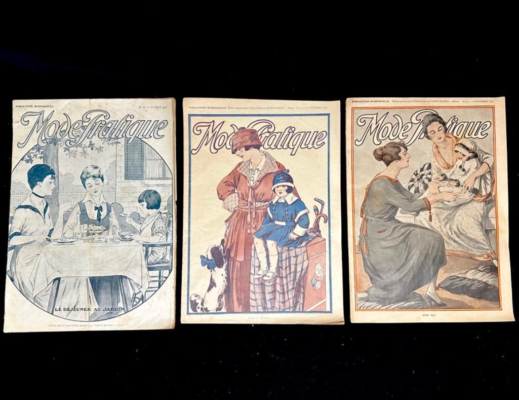 3 Issues La Mode Pratique 1915-18 Fashion Magazine (1 of 5)