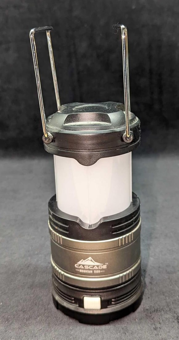 Cascade Mountain Tech Pop-Up LED Lantern: Cascade Mountain Tech Pop-Up LED Lantern. Bright 360-Degree Lighting: These LED lanterns provide a red light mode, red flash mode and 2 levels of brightness (up to 180 lumens). Requires 3 A