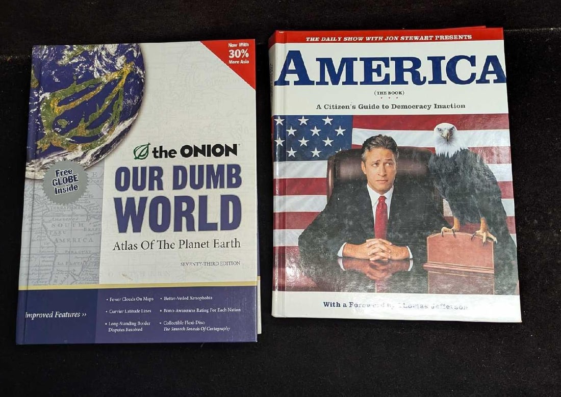 America The Book And The Onion Our Dumb World Hardcover Books: America The Book And The Onion Our Dumb World Hardcover Books. This lot includes: (1) The Onion Our Dumb World - Atlas Of The Planet Earth. This was published by Little, Brown And Company in the year 