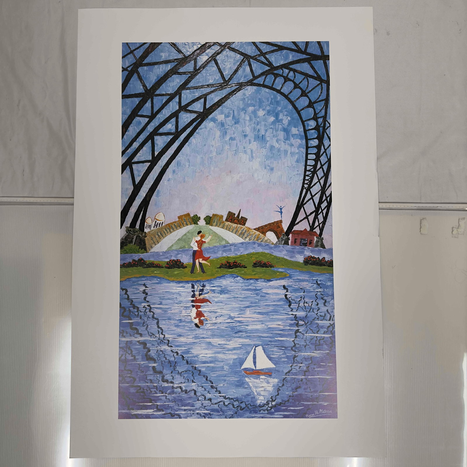 Pierre H. Matisse Art Giclee Print Dancing By The Water Scene (1 of 12)