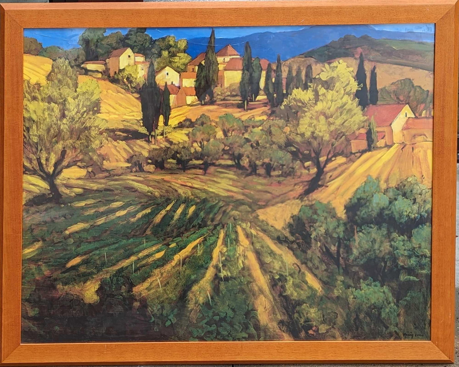 Framed Large Philip Craig Mont Ventoux Print: Framed Large Philip Craig Mont Ventoux Print. This framed print is approx 45 1/2" x 1" x 37" and it weighs 16.70 lbs. There are some scratches on the top of the plexy. Please see the image