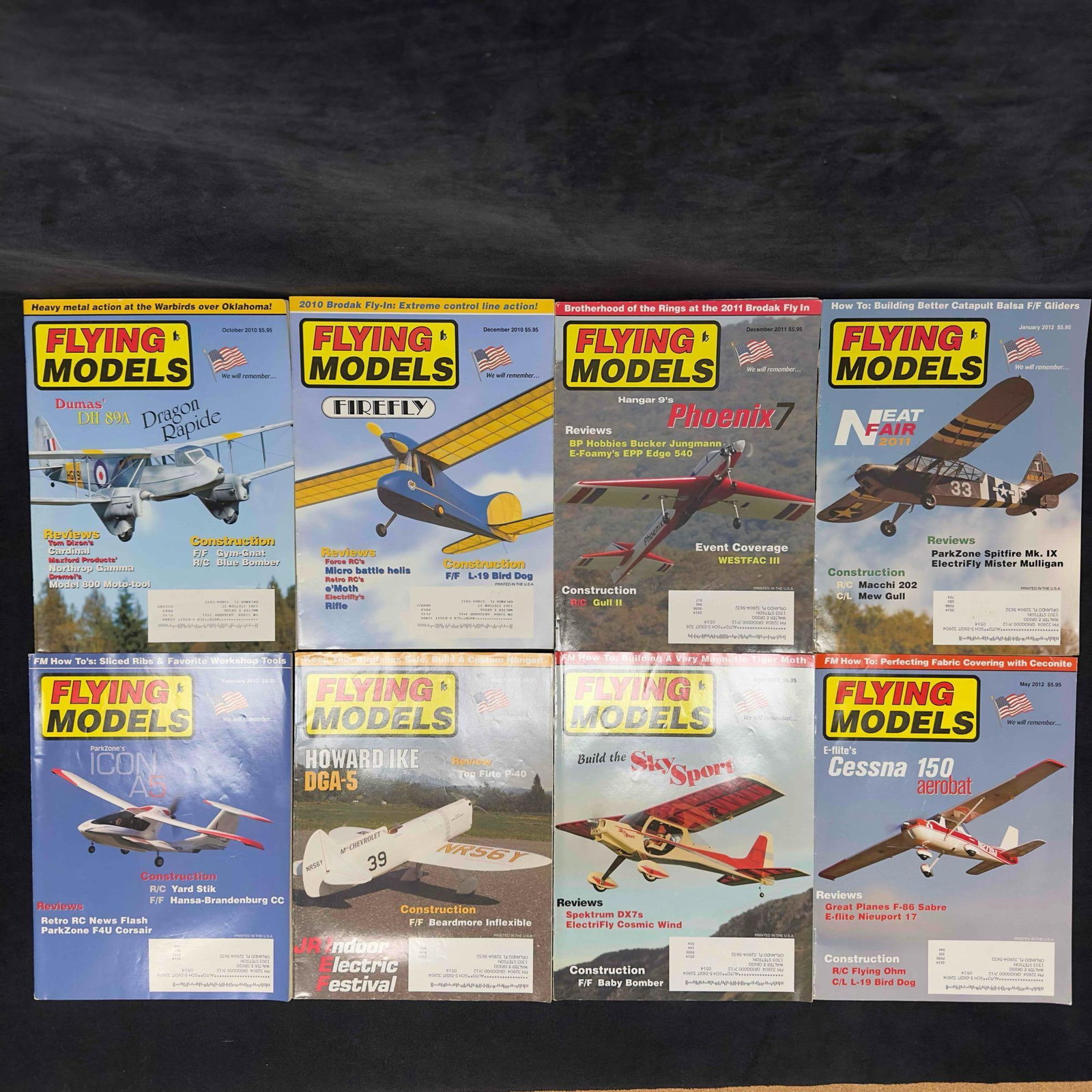 Flying Models Magazine 2010 2011 and 2012 Lot of 8 Eight Magazines Collection Set (1 of 8)