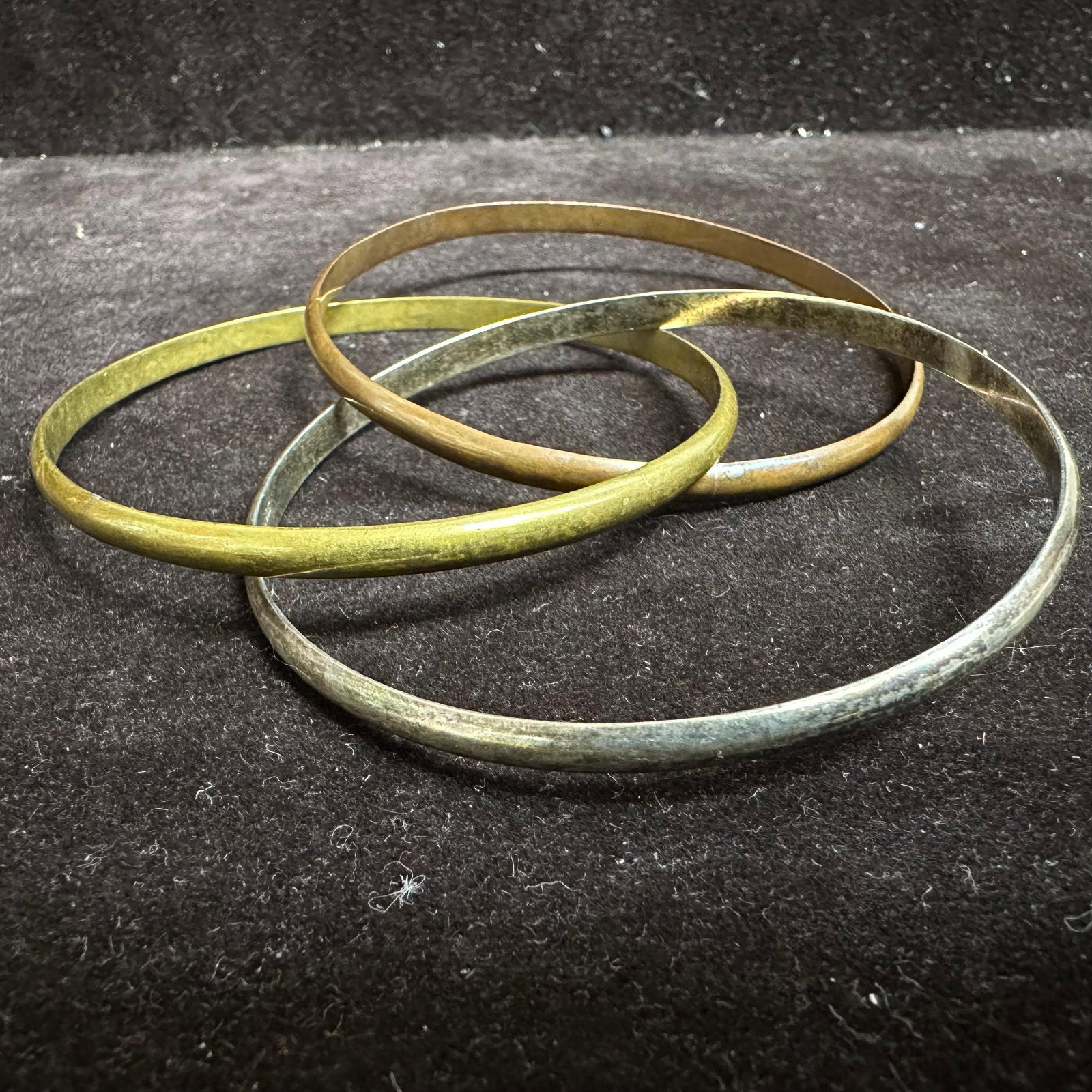 Bracelets Bangle Set Brass and Sterling Set - 2
