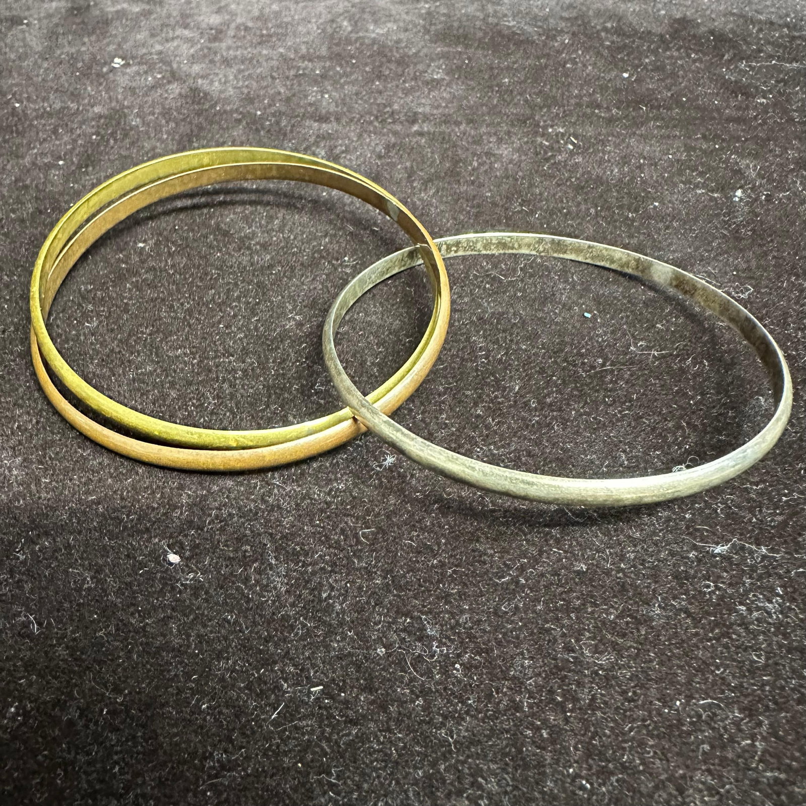 Bracelets Bangle Set Brass and Sterling Set - 4