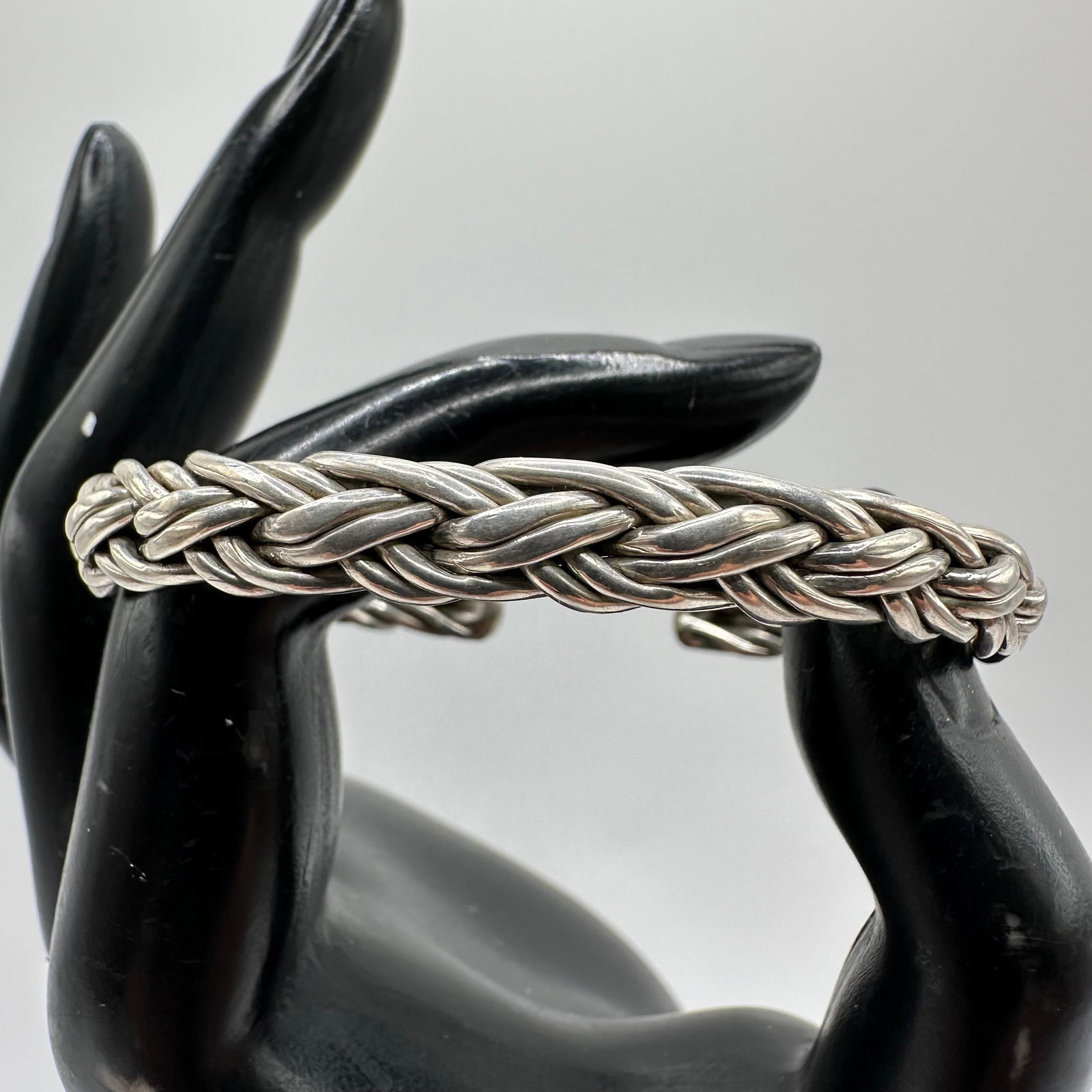 Silverwork Braided Cuff Silver Bracelet Bali Tranca Style Braid Design (1 of 7)
