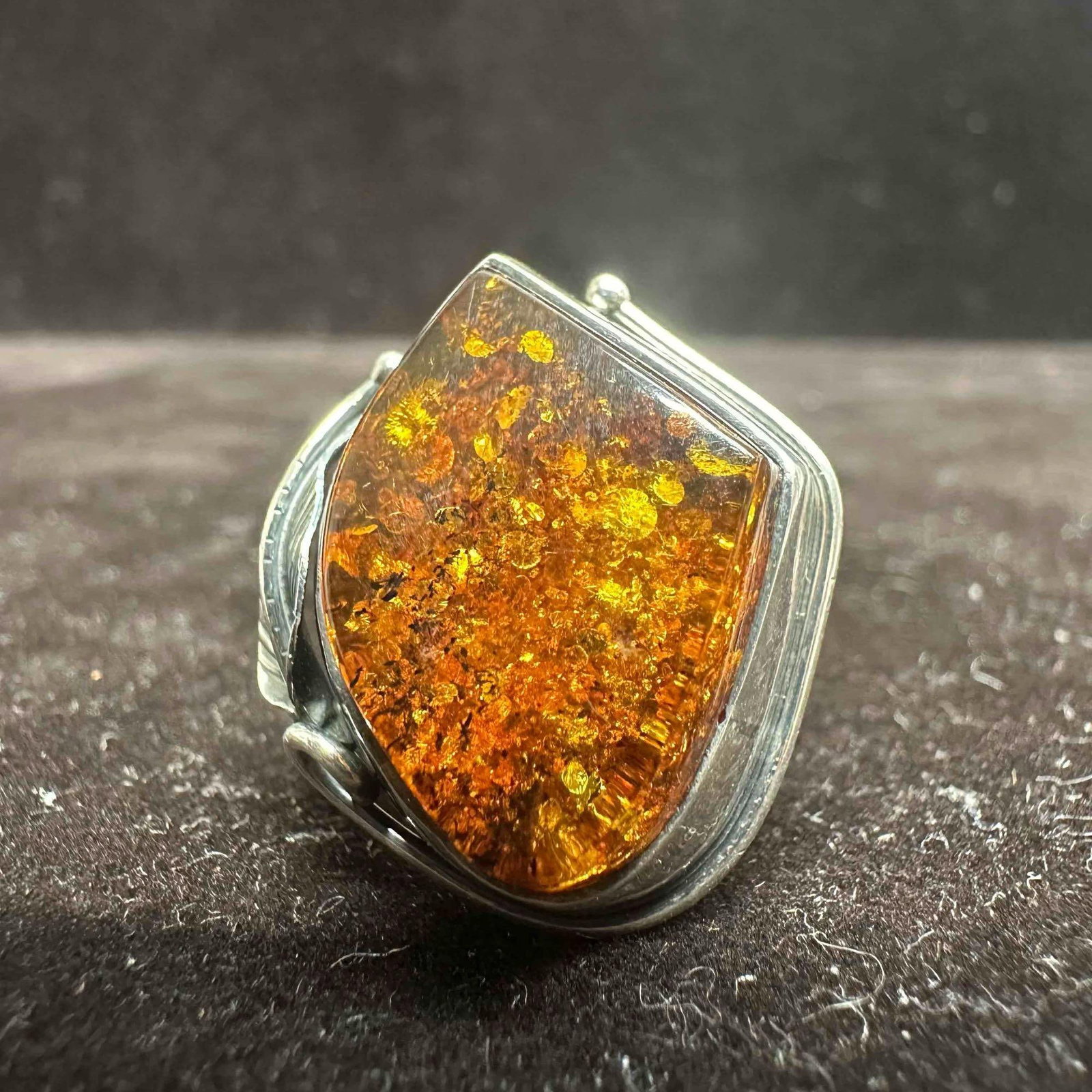 Baltic Amber Natural Sterling Silver 925 Ring Size 7 (1 of 9)