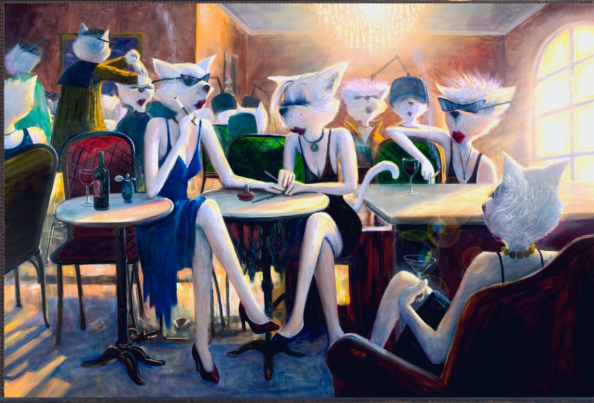 S&N Ivan Clarke "The Salon" Large Giclée: S&N Ivan Clarke "The Salon" Large Giclée Signed and numbered giclee on canvas print of The Salon by Ivan Clarke. Comes in the original tube with the COA. This large (40 x 30) piece