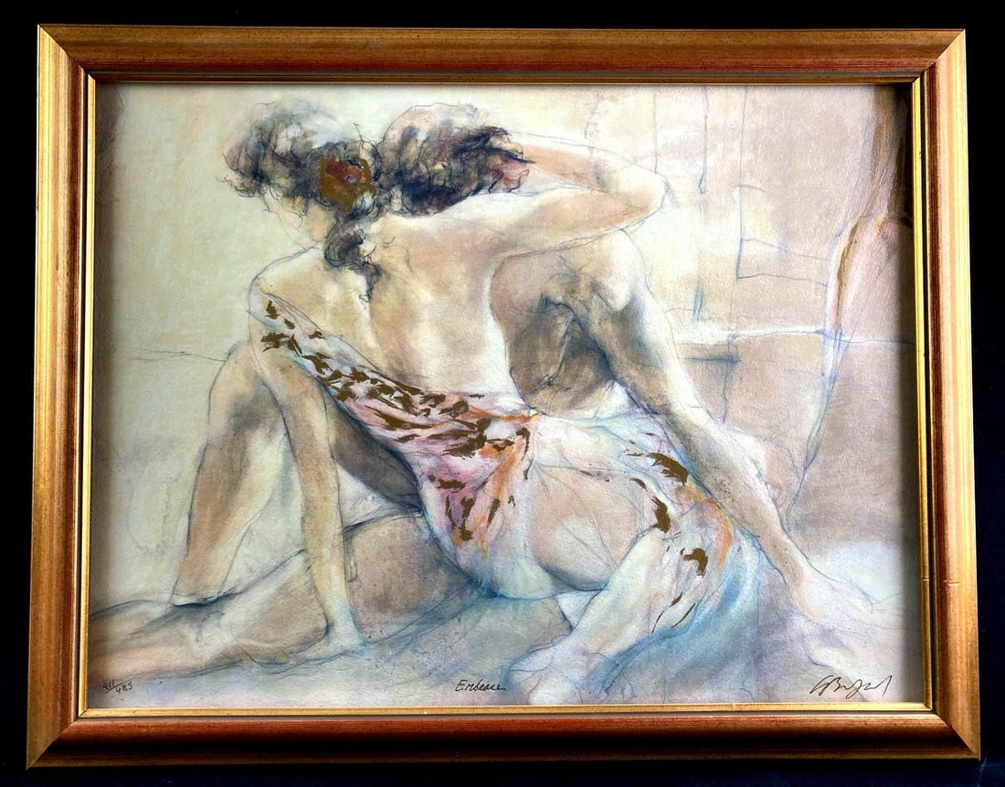 Embrace by Gary Benfield Serigraph Framed: This lot includes: (1) "Embrace" by Gary Benfield Serigraph Framed Condition is used and see photographs for additional details. The work is titled "Embrace" and is