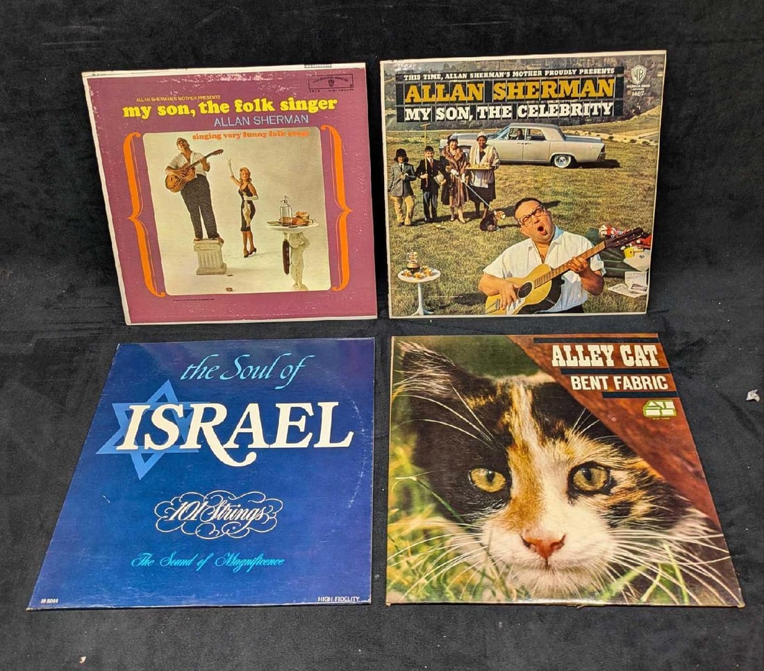 4 Allan Sherman Alley Cat 101 Strings LPs: 4 Allan Sherman Alley Cat 101 Strings LPs. This lot includes: (1) 101 Strings ‎– The Soul Of Israel.This was released by Alshire in the year 1972. (1) Bent Fabric – Al