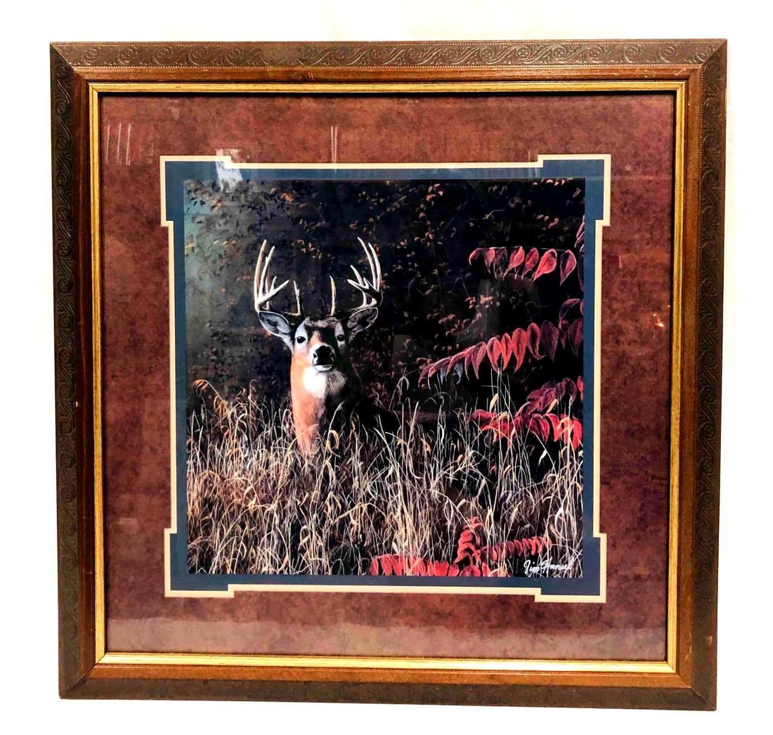 Framed Print "Keeping The Watch" By Jim Hansel: This lot contains Framed Print "Keeping The Watch" By Jim Hansel. The frame is approx 23 1/4" x 23 1/4" while the print is approx 13 3/4" x 13 3/4" and together they weigh about 6lbs. Overall the fram