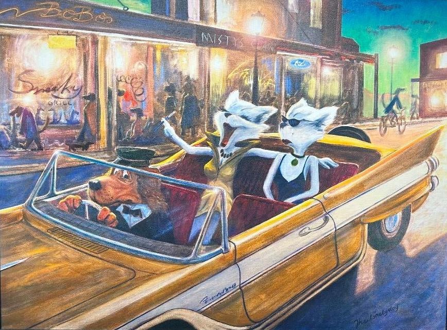S&N Ivan Clarke "Outrageous Gossip" Framed Giclée: S&N Ivan Clarke "Outrageous Gossip" Framed Giclée Signed and numbered giclee on canvas print of Outrageous Gossip by Ivan Clarke. Comes framed with the COA. This piece 