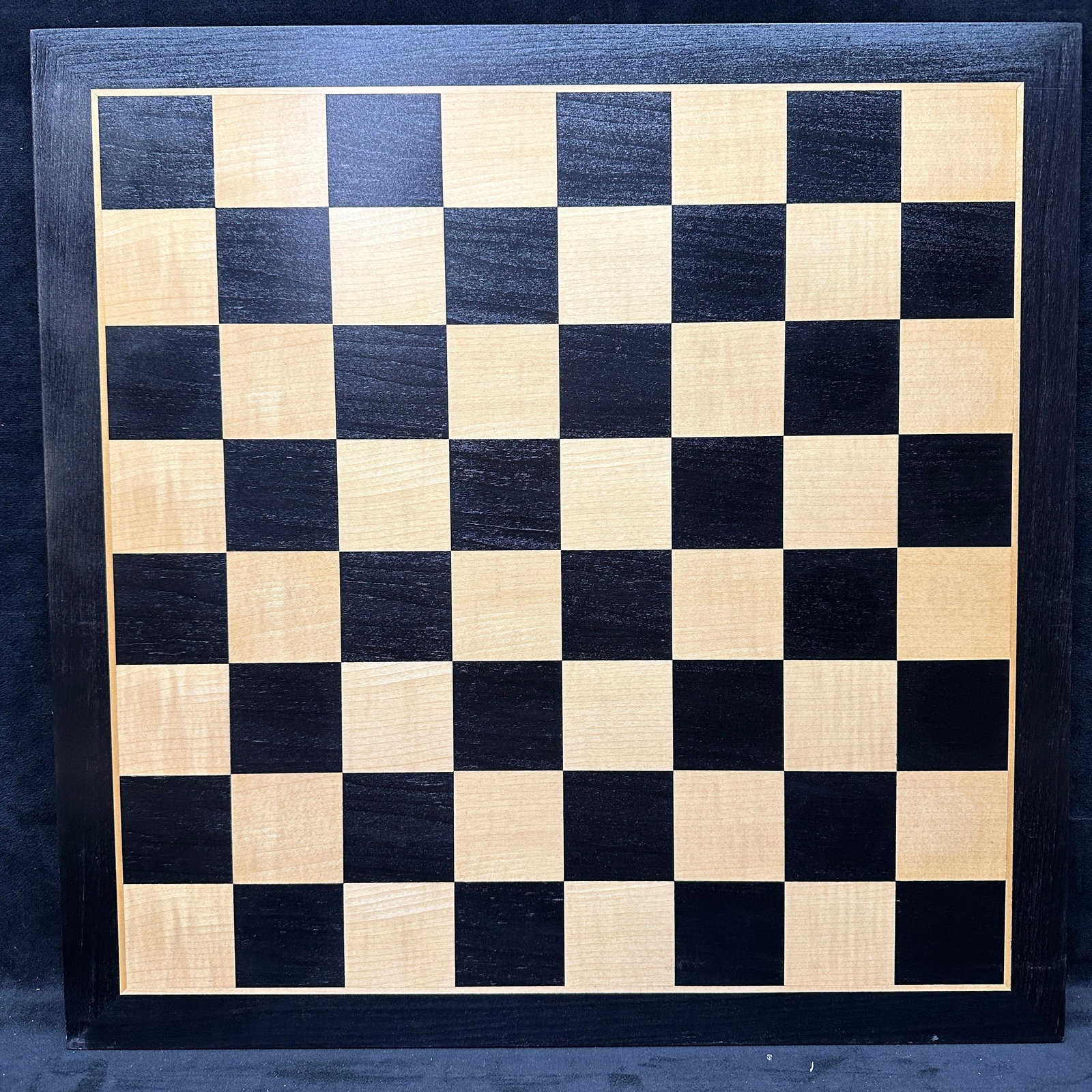 Wood Chess Board Black and Natural Squares Framed Playing Board (1 of 5)