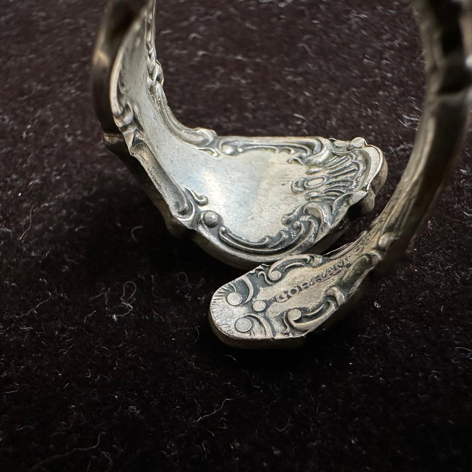 Gorham Sterling Silver Spoon Ring Art Nouveau Pattern L26 - 4