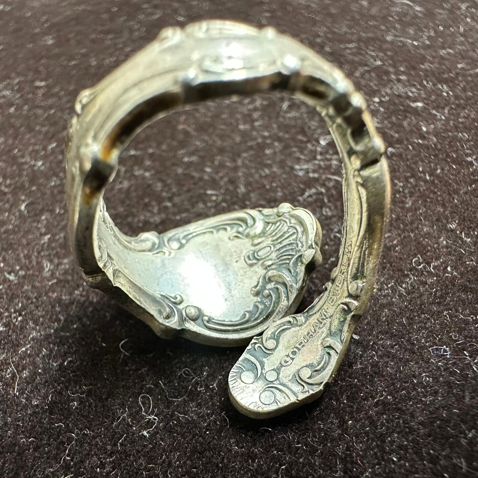Gorham Sterling Silver Spoon Ring Art Nouveau Pattern L26 - 6