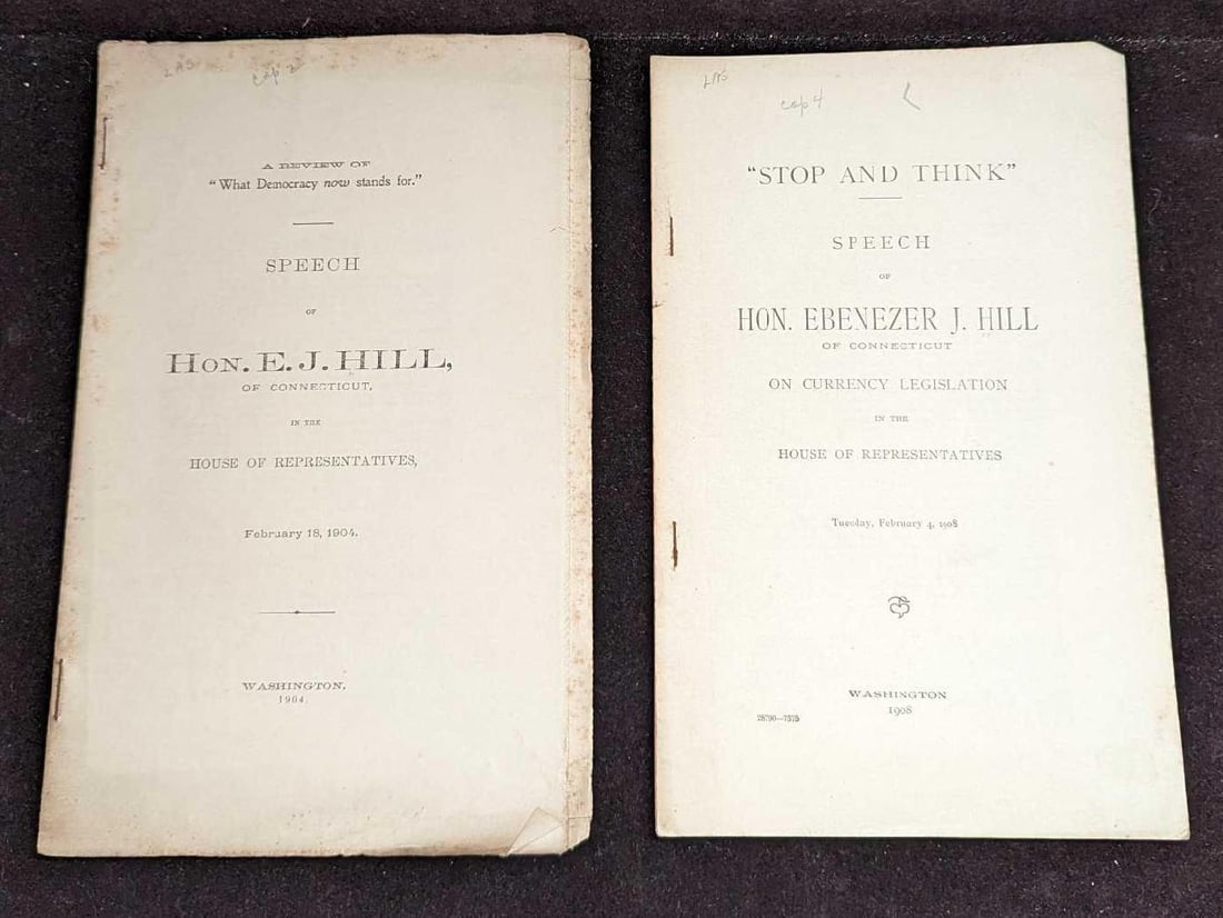 2 Antique Ebenezer J. Hill Speech Booklets S5 (1 of 4)