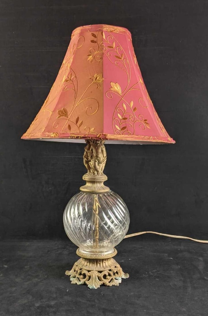 Vintage Lamp with Glass Base (1 of 8)