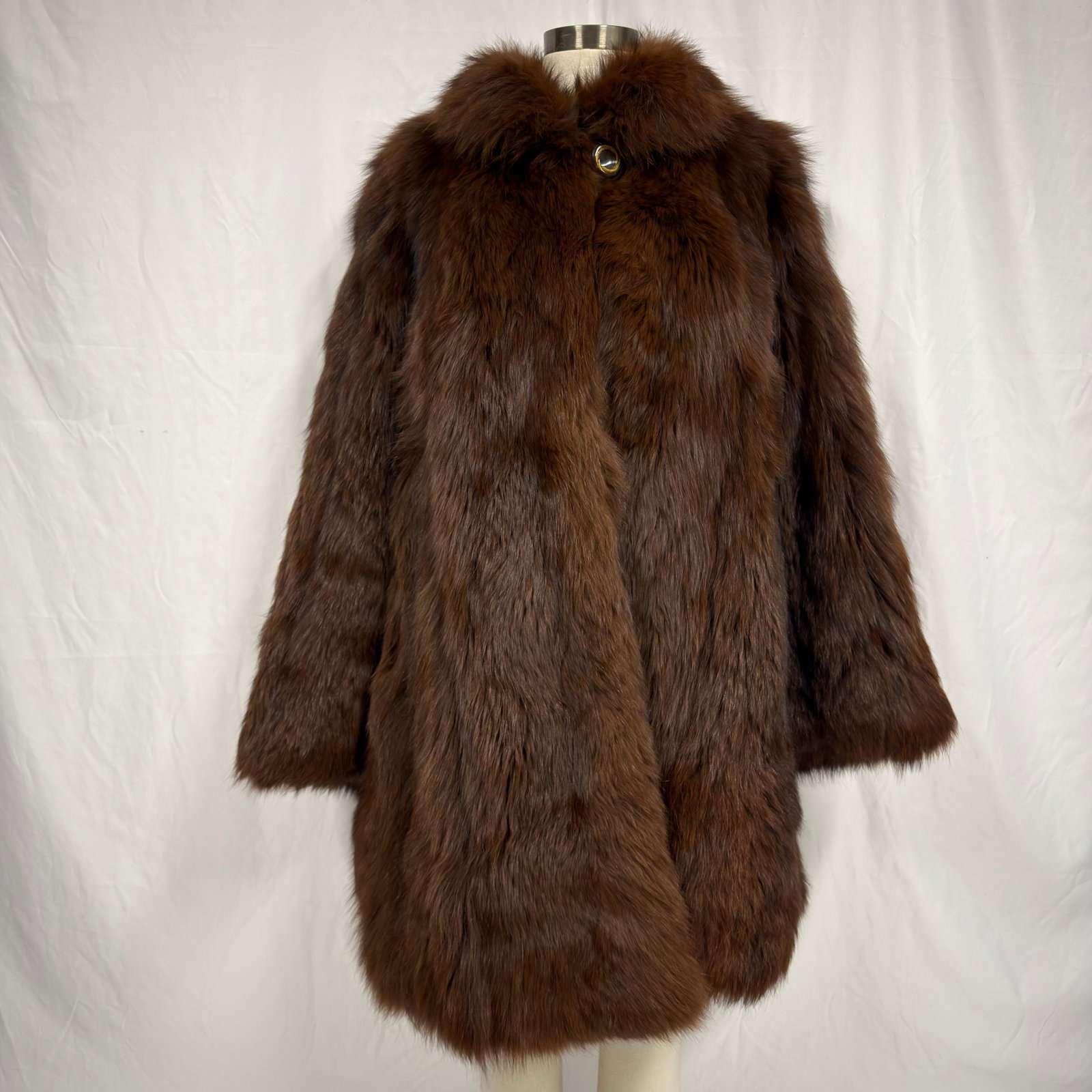 Brown Fox Fur Coat Long Pile Texture Style FurJ10 (1 of 6)