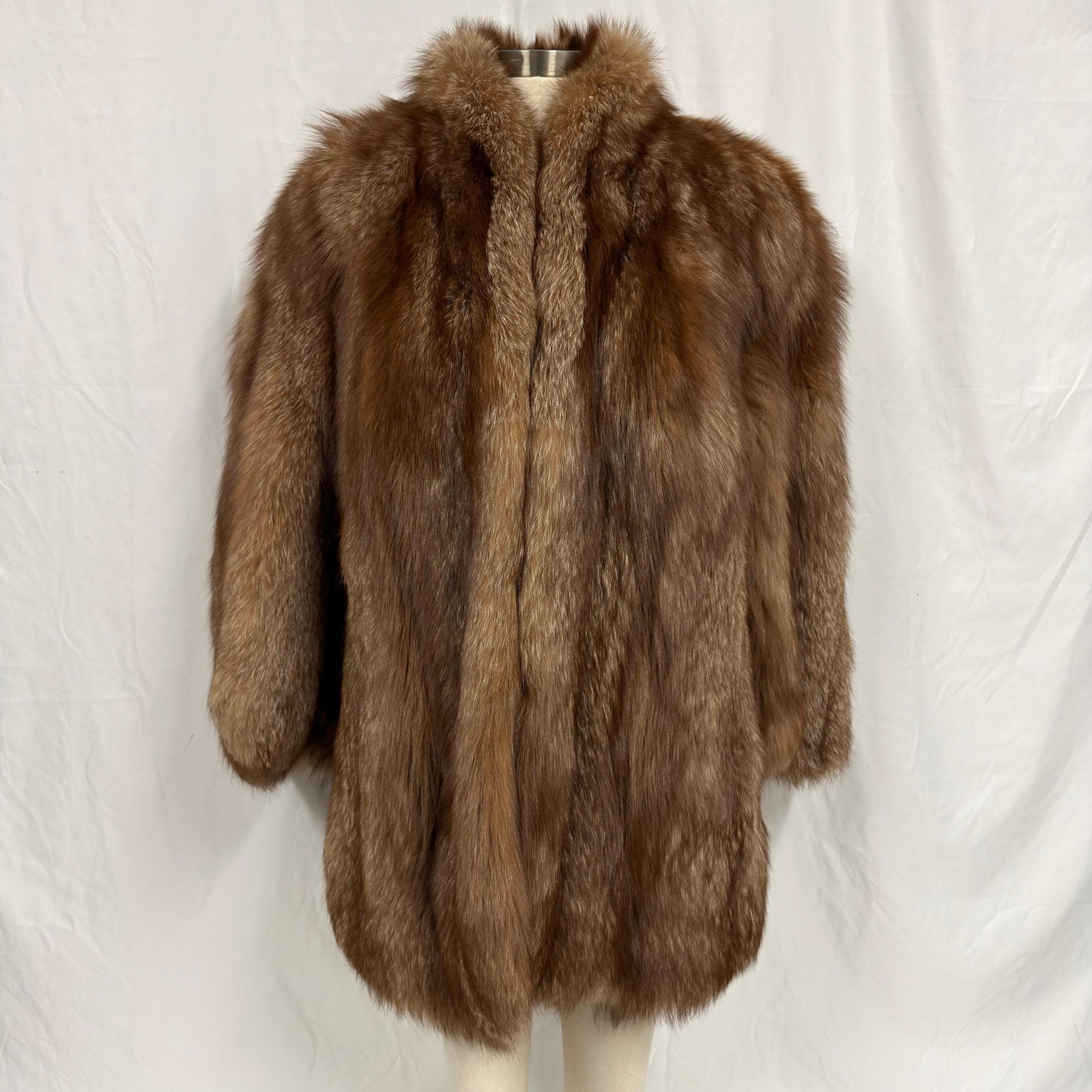 Brown Fox Fur Coat Long Medium Length FurEE (1 of 3)