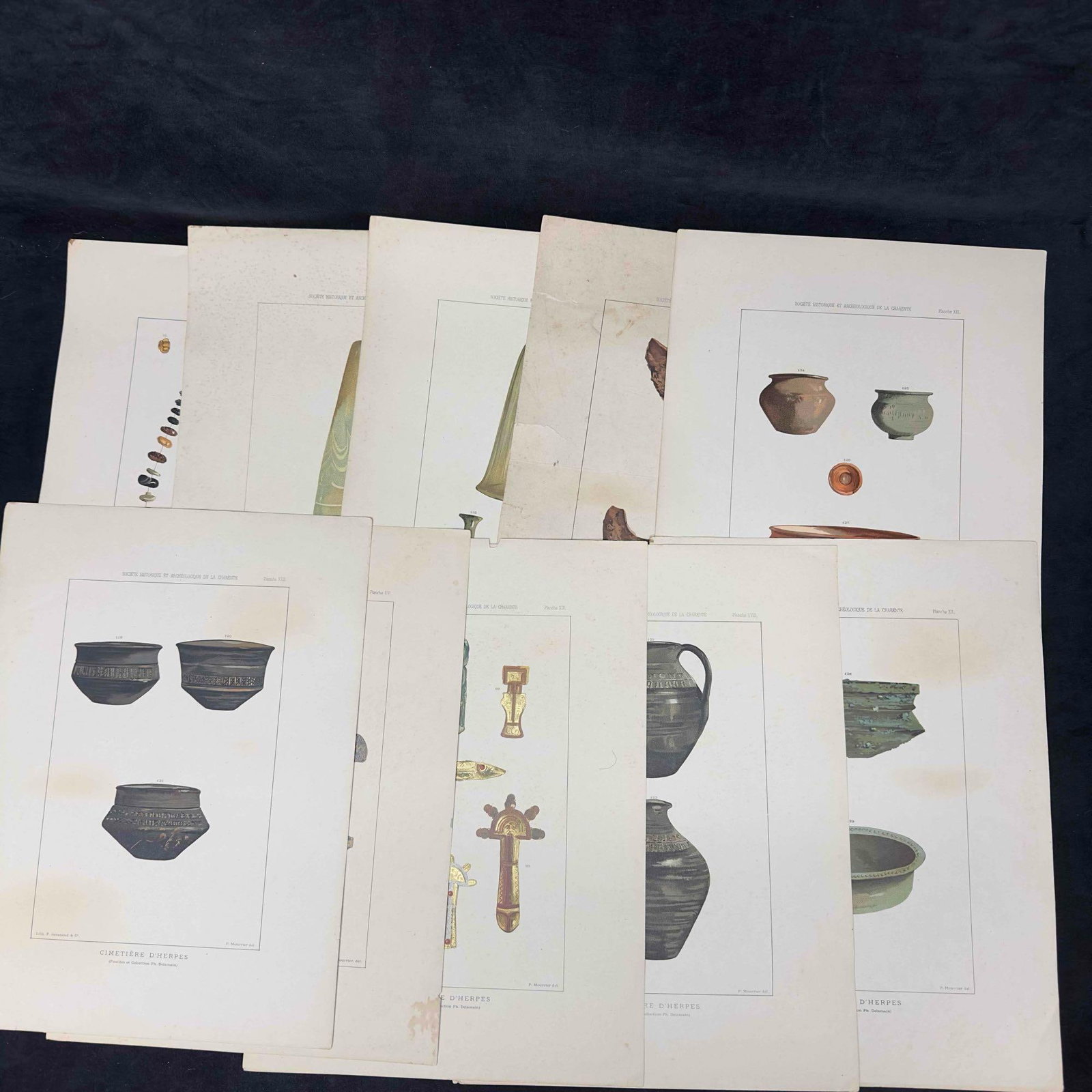 Archaeological and Historical Society of Charente French Le Cimetiere D'Herpes Prints Excerpts: Archaeological and Historical Society of Charente French Le Cimetiere D'Herpes Prints Excerpts. Various excerpts pages from Societe Archeologique et Historique de la Charente. These pages are abou