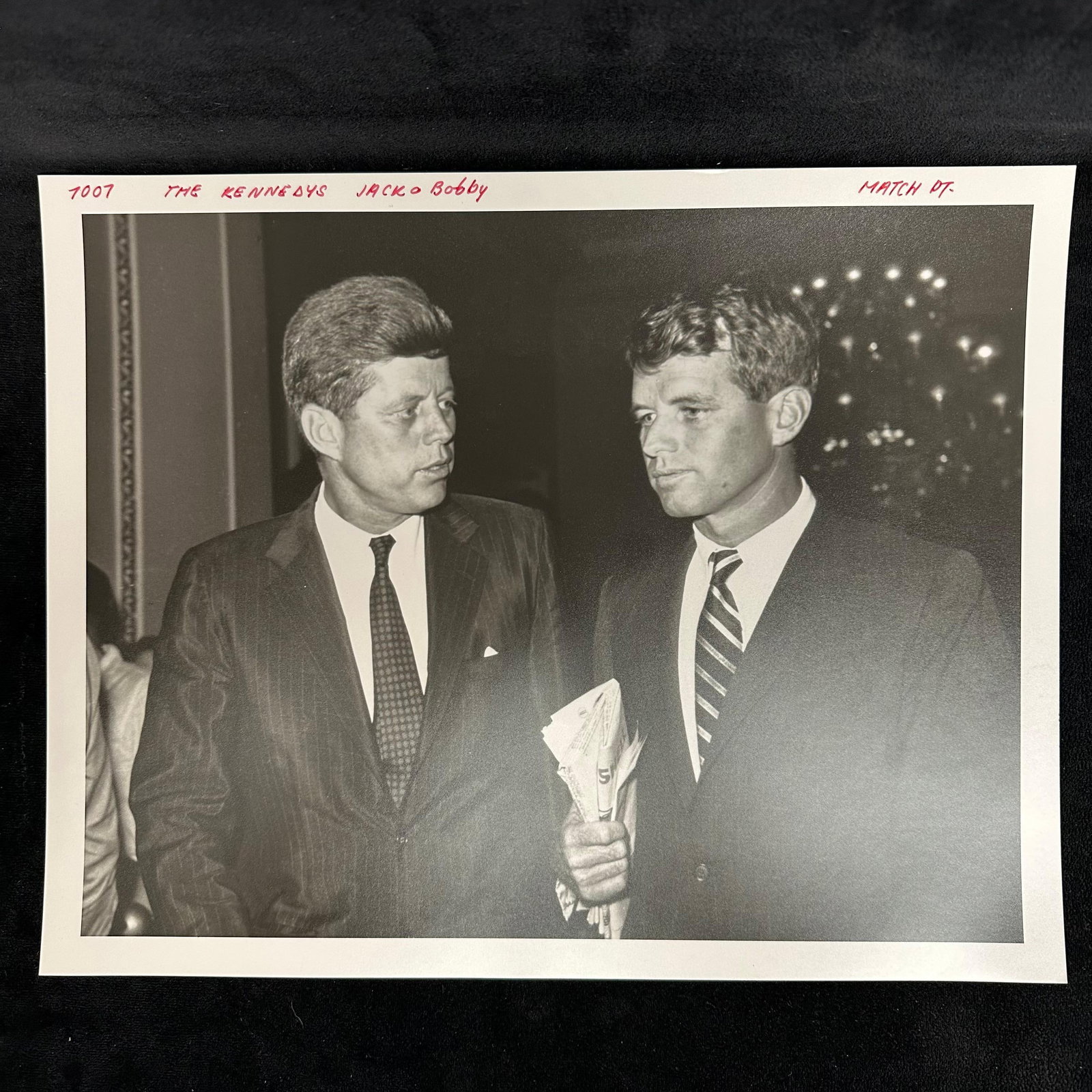John F. Kennedy and Robert F. Kennedy Black and White Analog Photograph Print (1 of 7)