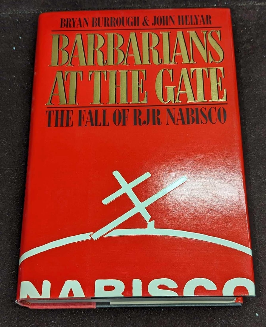 Autographed John Helyar Barbarians At The Gate HC: Autographed John Helyar Barbarians At The Gate HC. "Barbarians At The Gate - The Fall Of RJR Nabisco" by Bryan Burrough and John Helyar. This was published by Harper & Row, Publishers (New York) and c